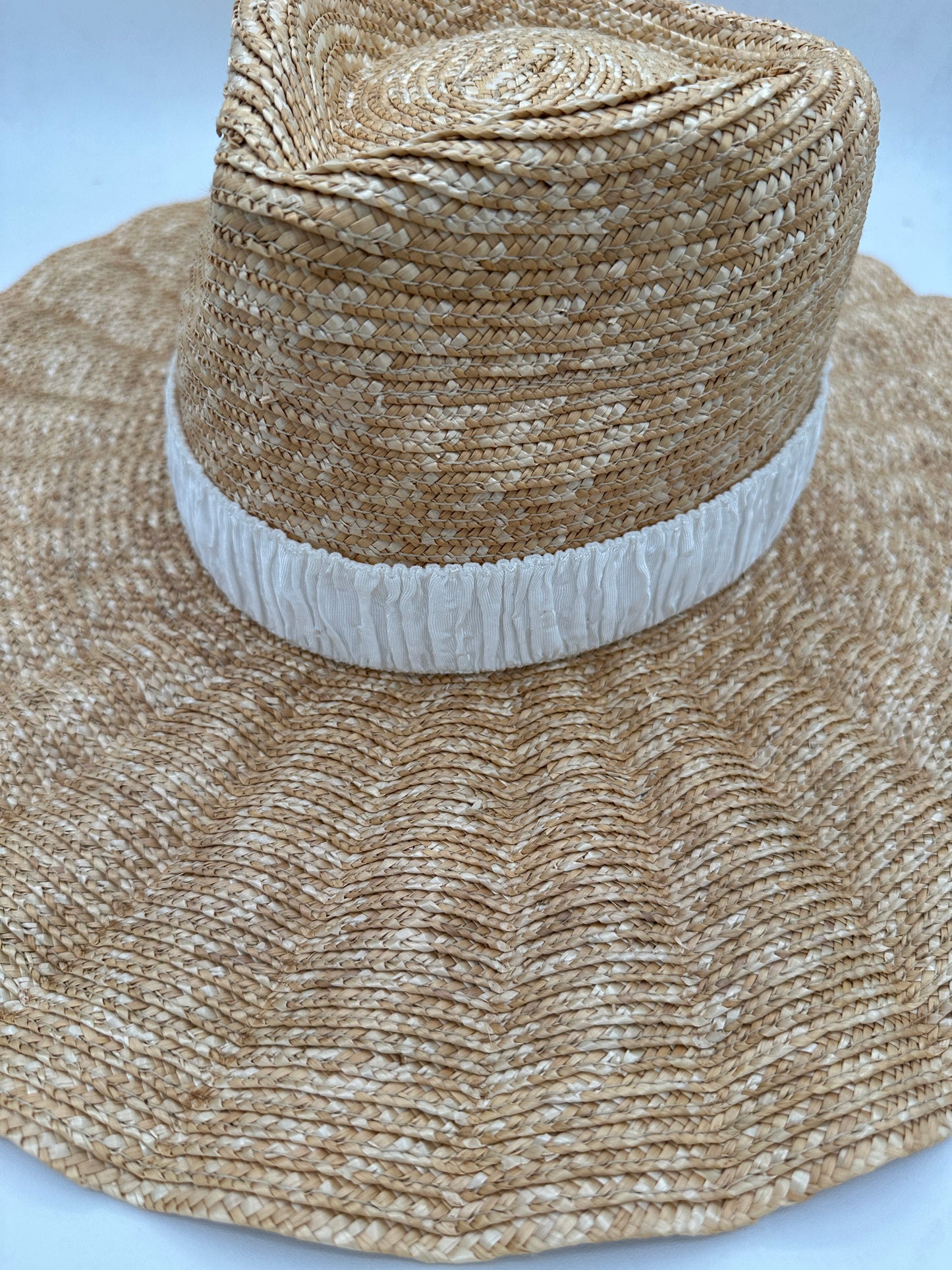 1.5” White Ruched Hat Band