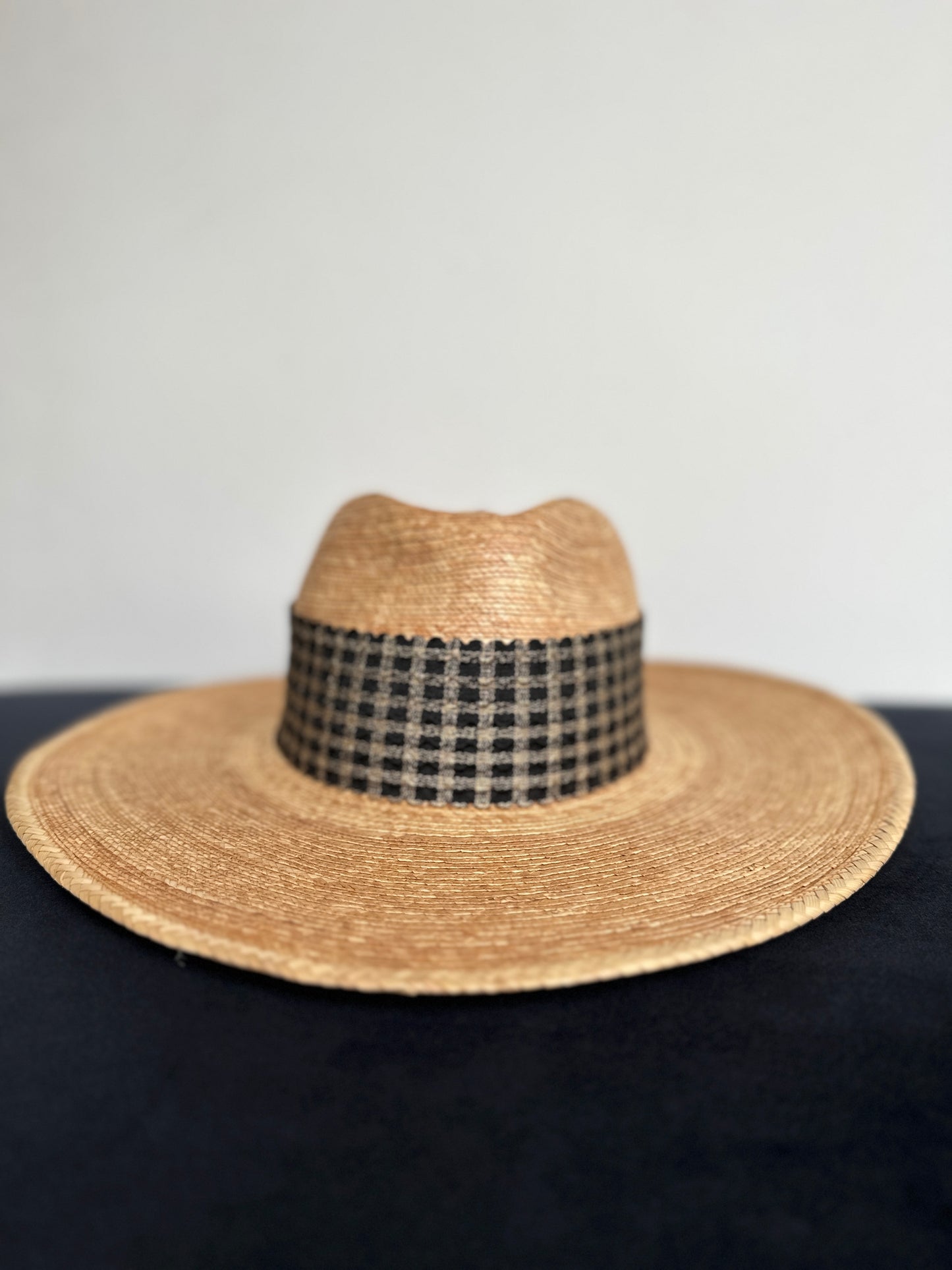 2.5” Gold and Black Gingham Hat Band