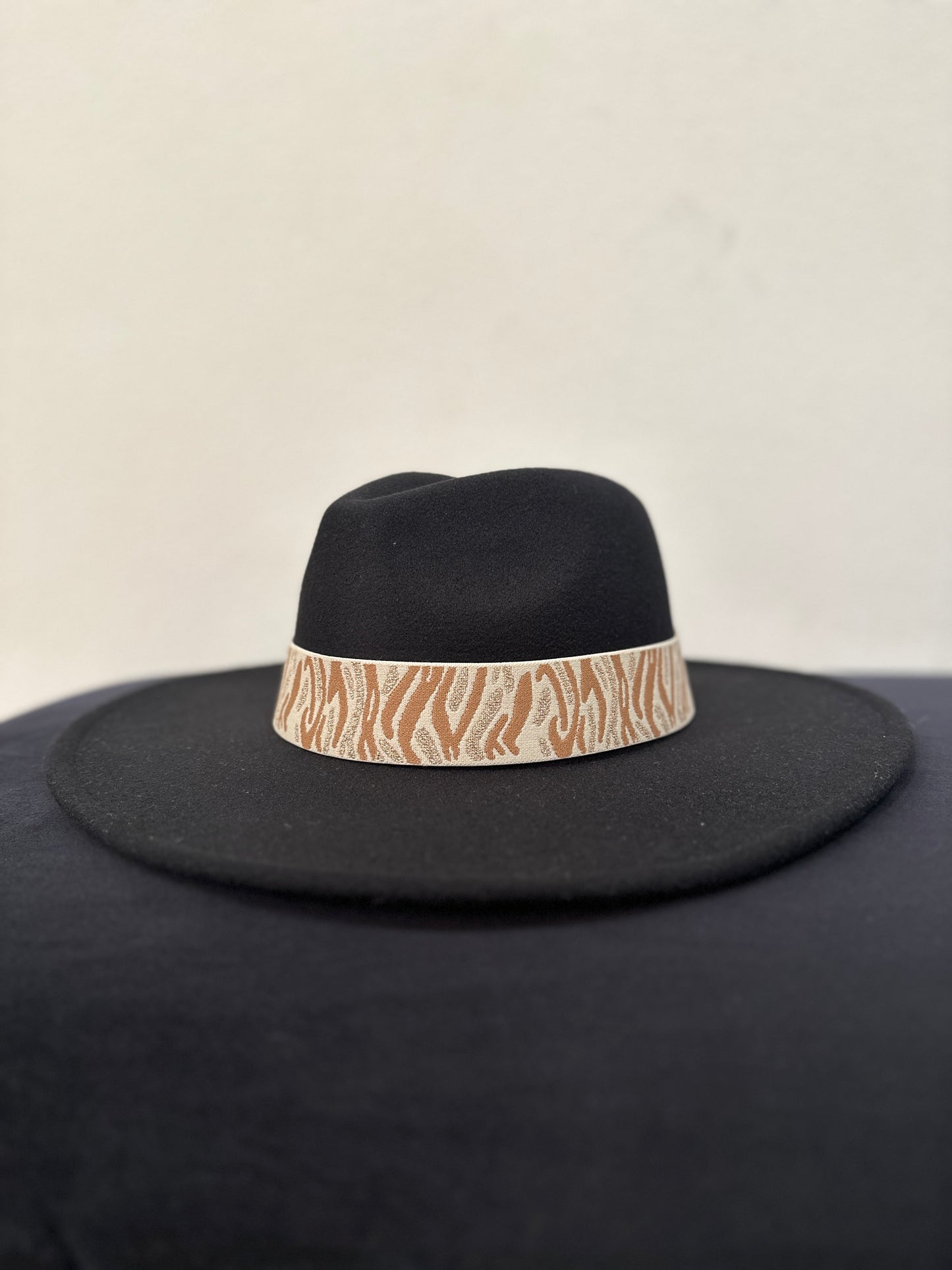 1.5” Tan Glitter Tiger Hat Band