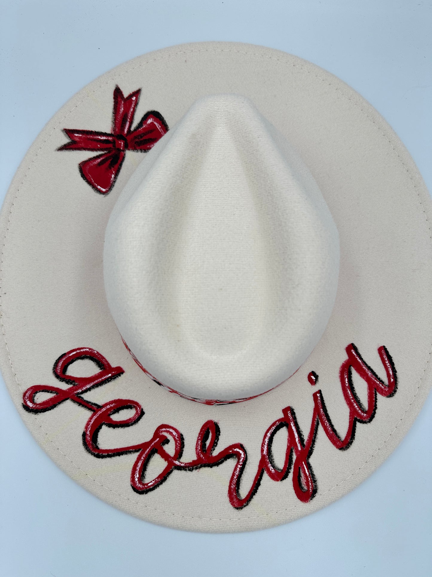 Hand painted Georgia Bow Hat