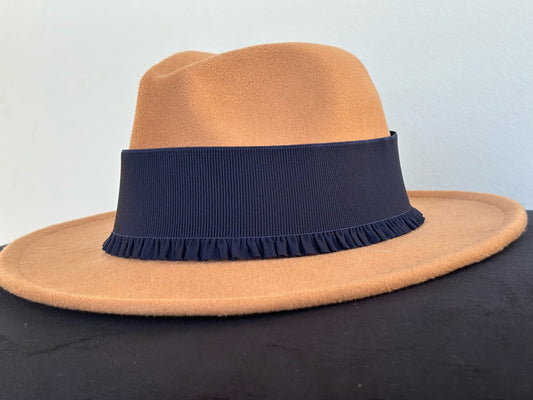 2” Navy Ruffle Hat Band