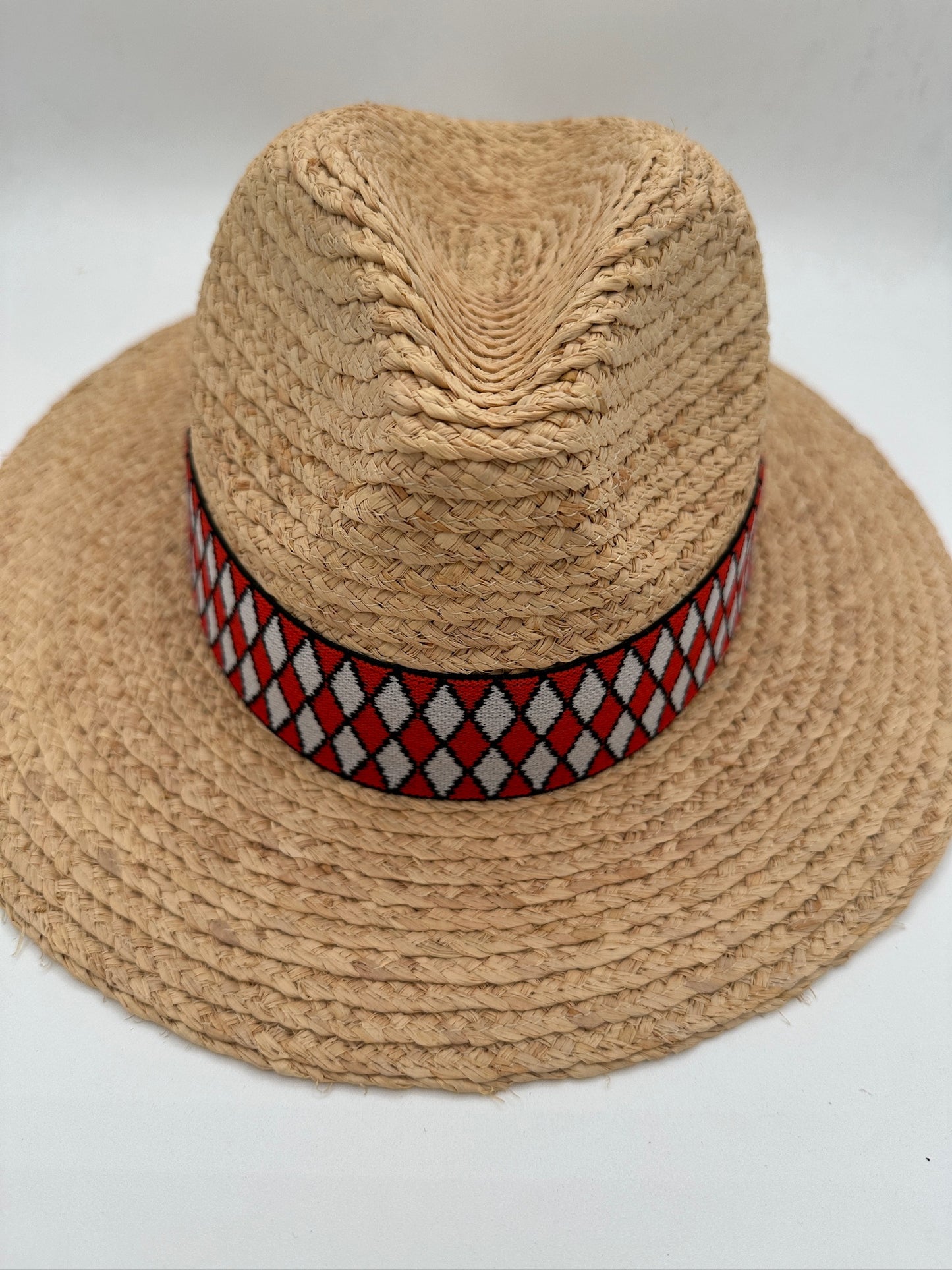 1.5” Red & White Diamond Hat Band