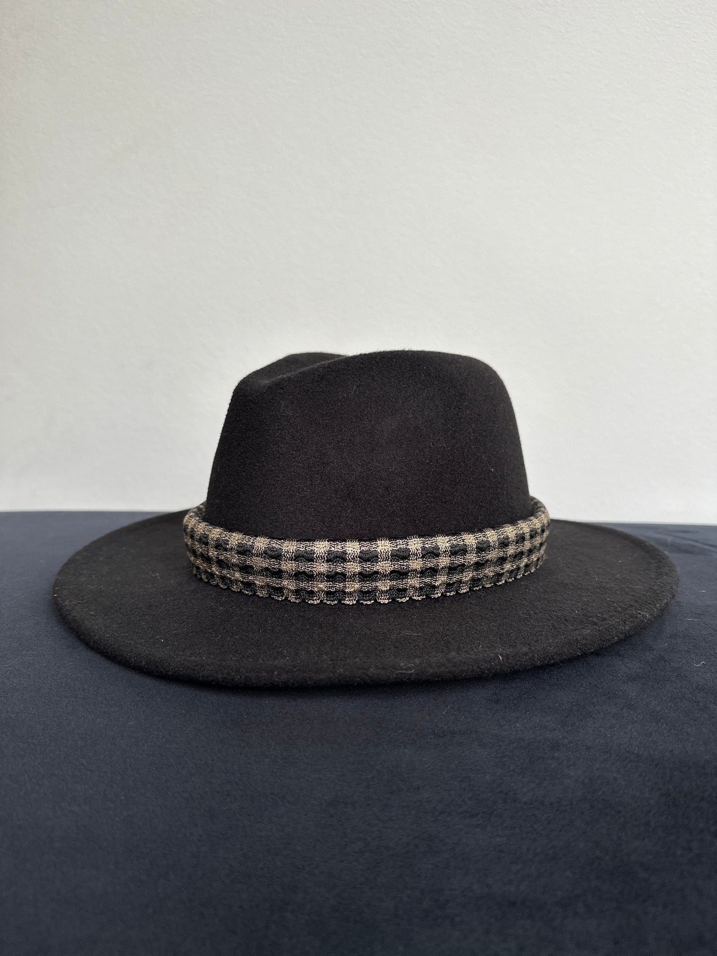 2.5” Gold and Black Gingham Hat Band