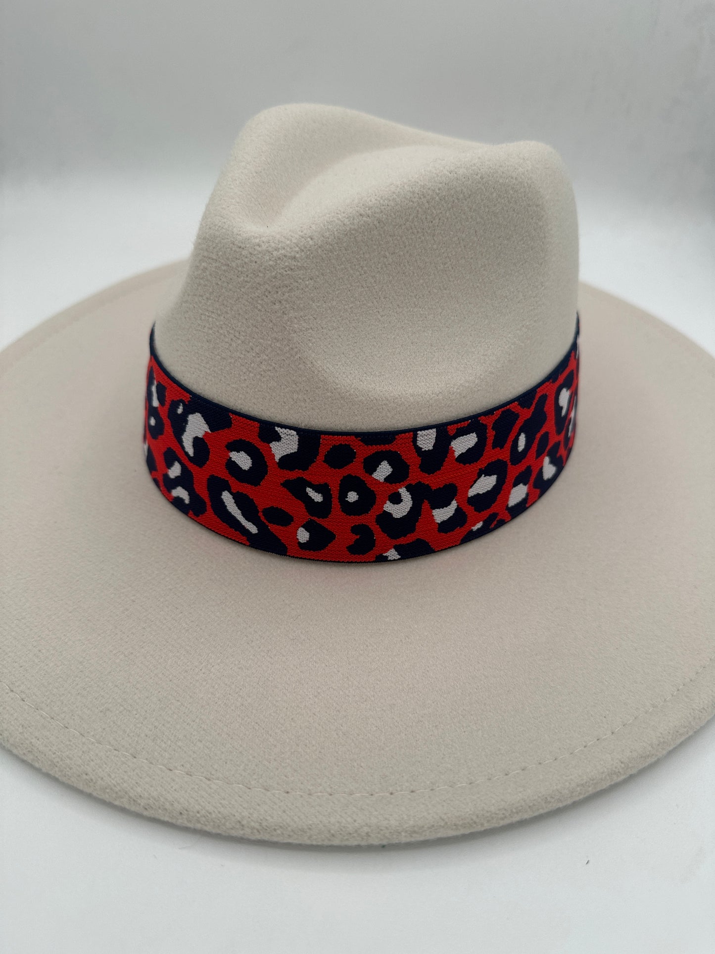 2” Red & Navy Leopard Hat Band