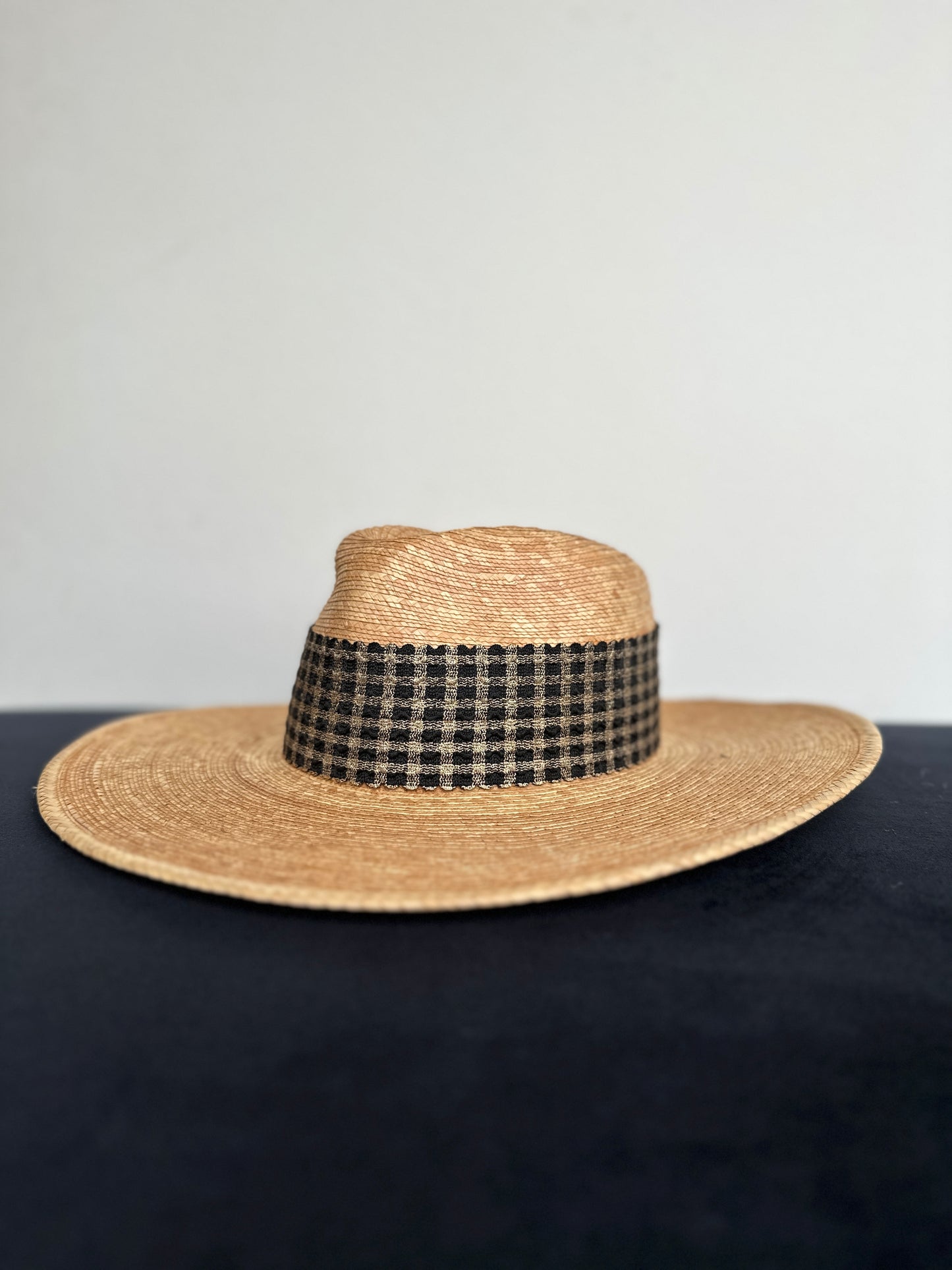 2.5” Gold and Black Gingham Hat Band