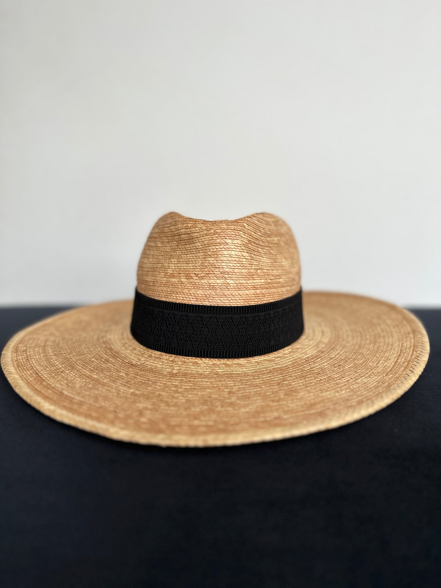 1.5” Jacquard Black Hat Band