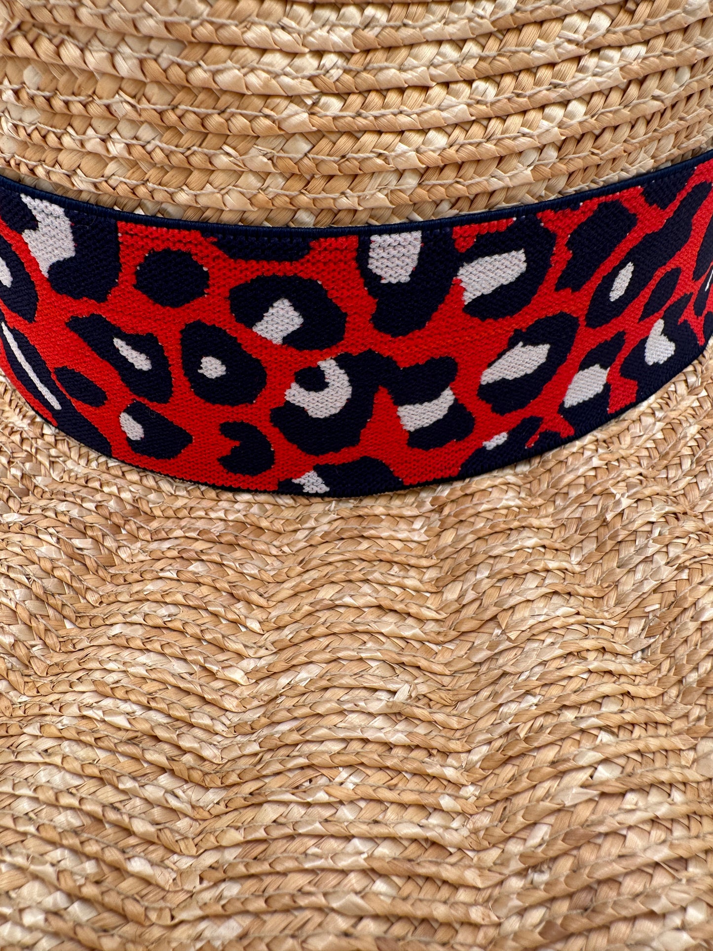 2” Red & Navy Leopard Hat Band