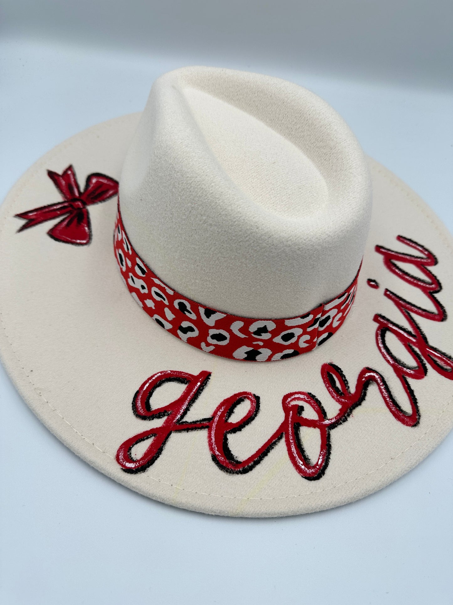 Hand painted Georgia Bow Hat