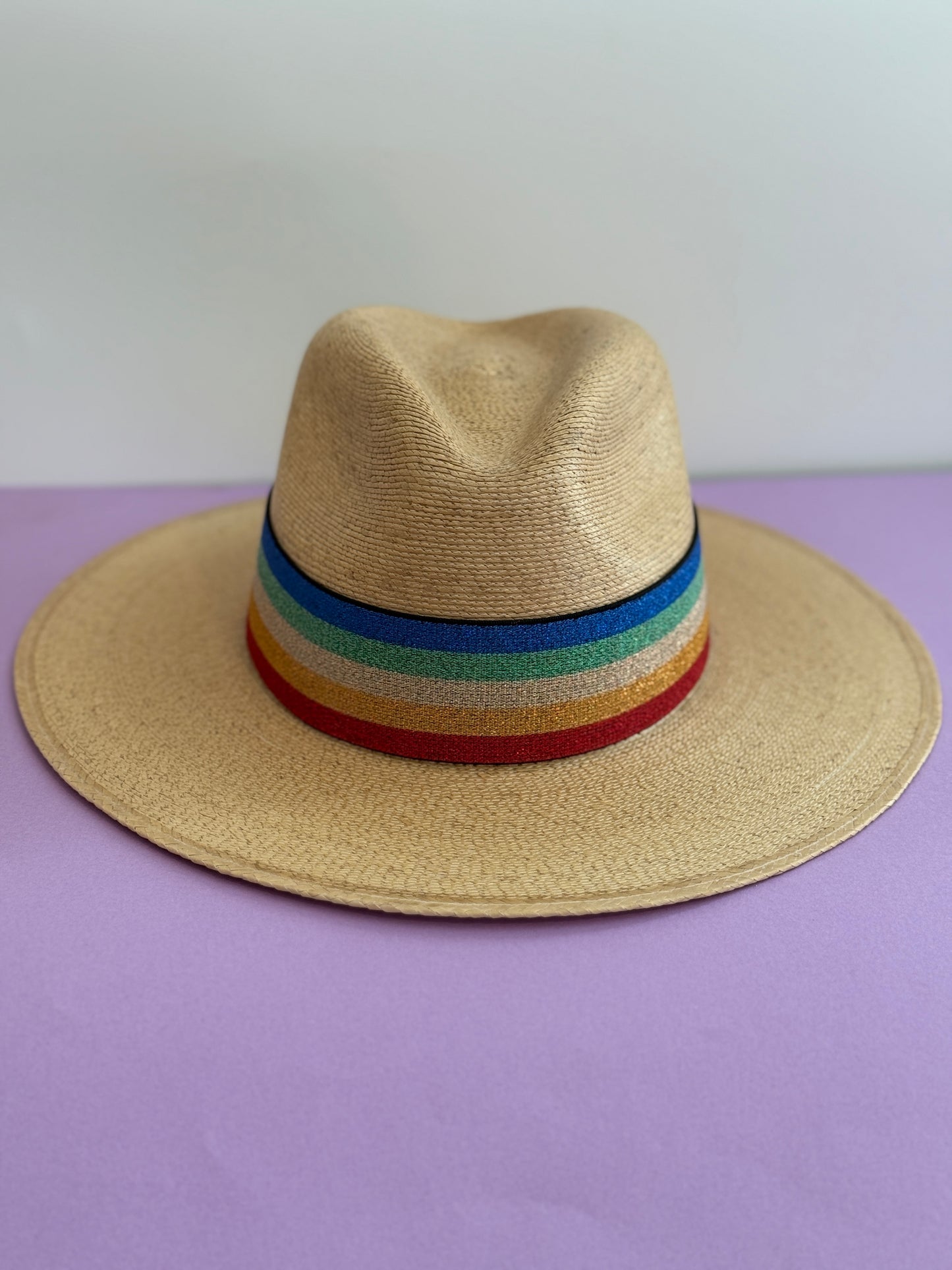 2” Red Rainbow Shimmer Hat Band