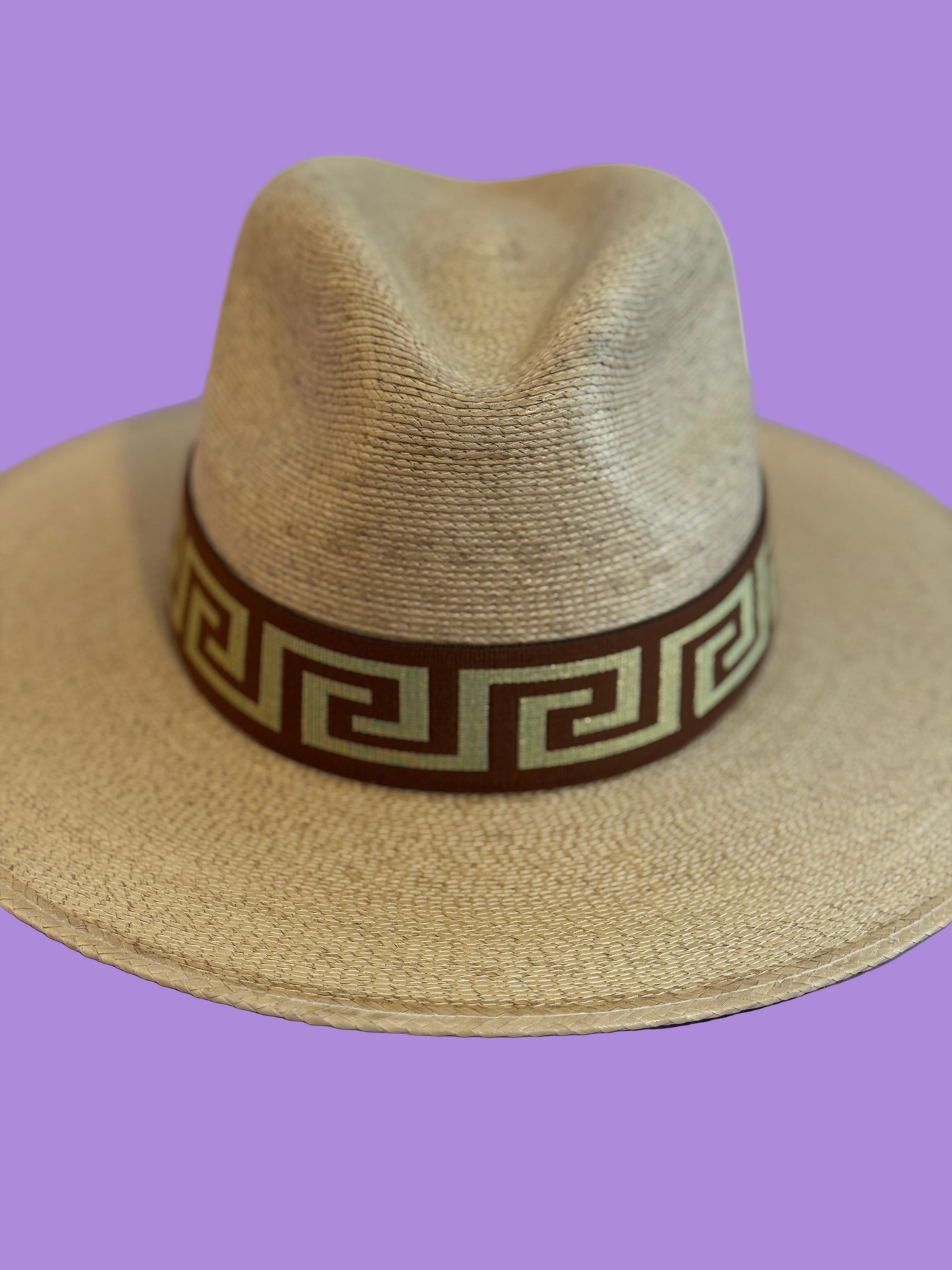 1.5” Brown & Gold Greek Key