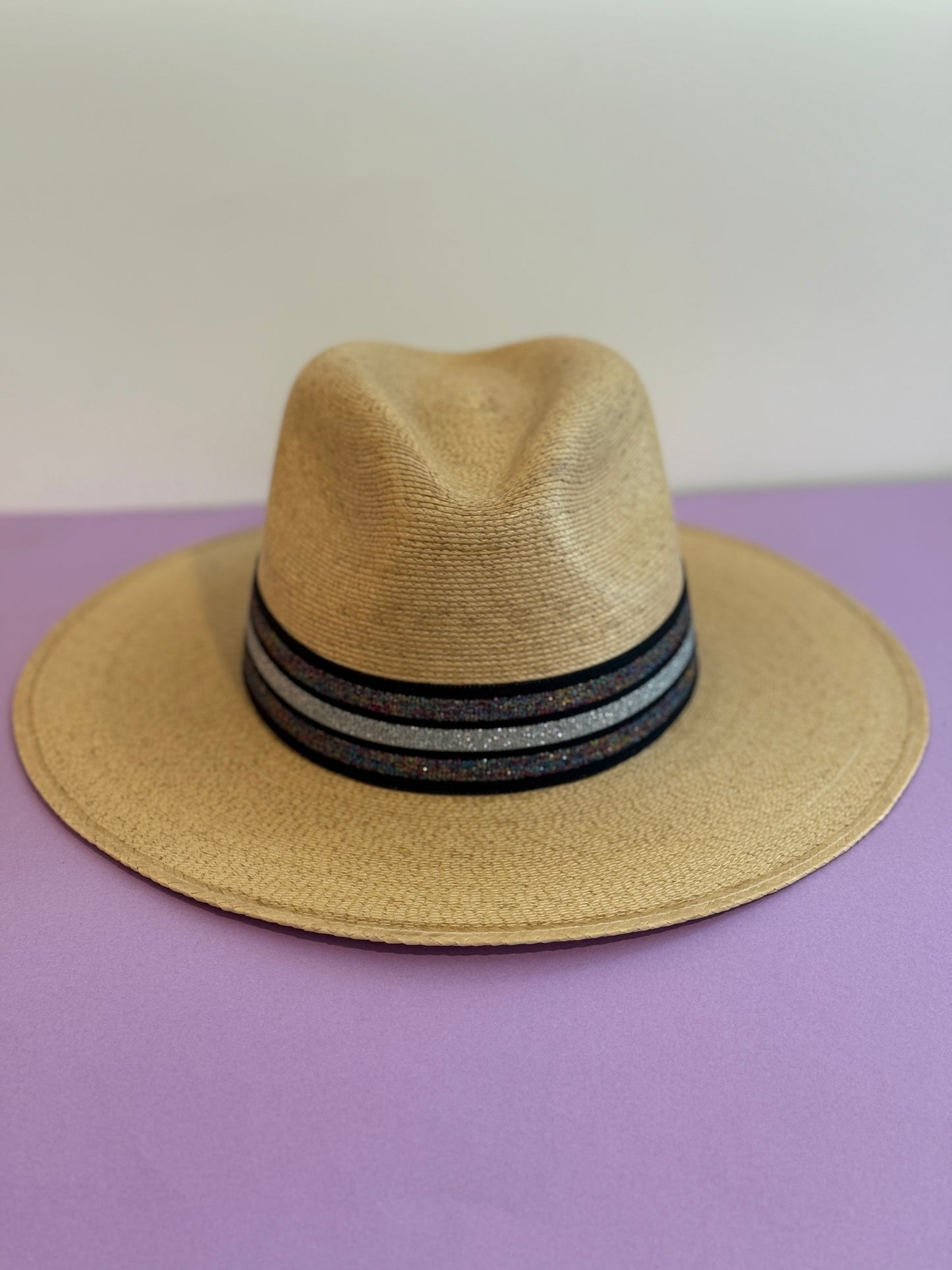 1.5” Black and Silver Glitter Hat Band