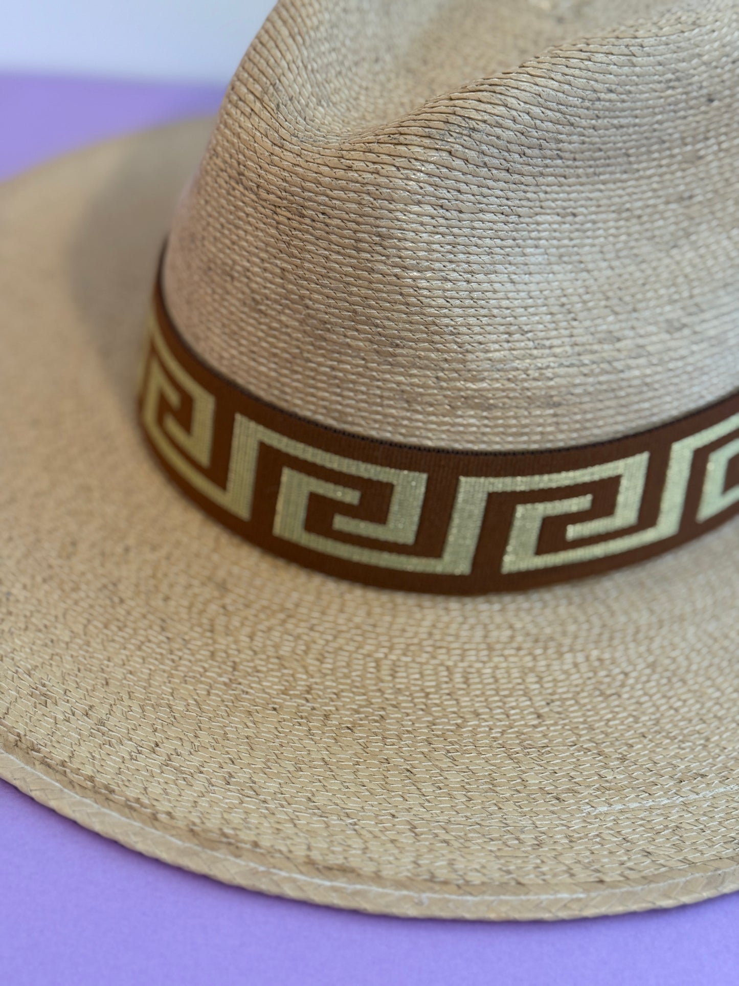 1.5” Brown & Gold Greek Key