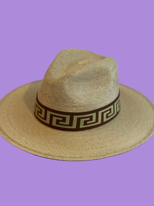 1.5” Brown & Gold Greek Key