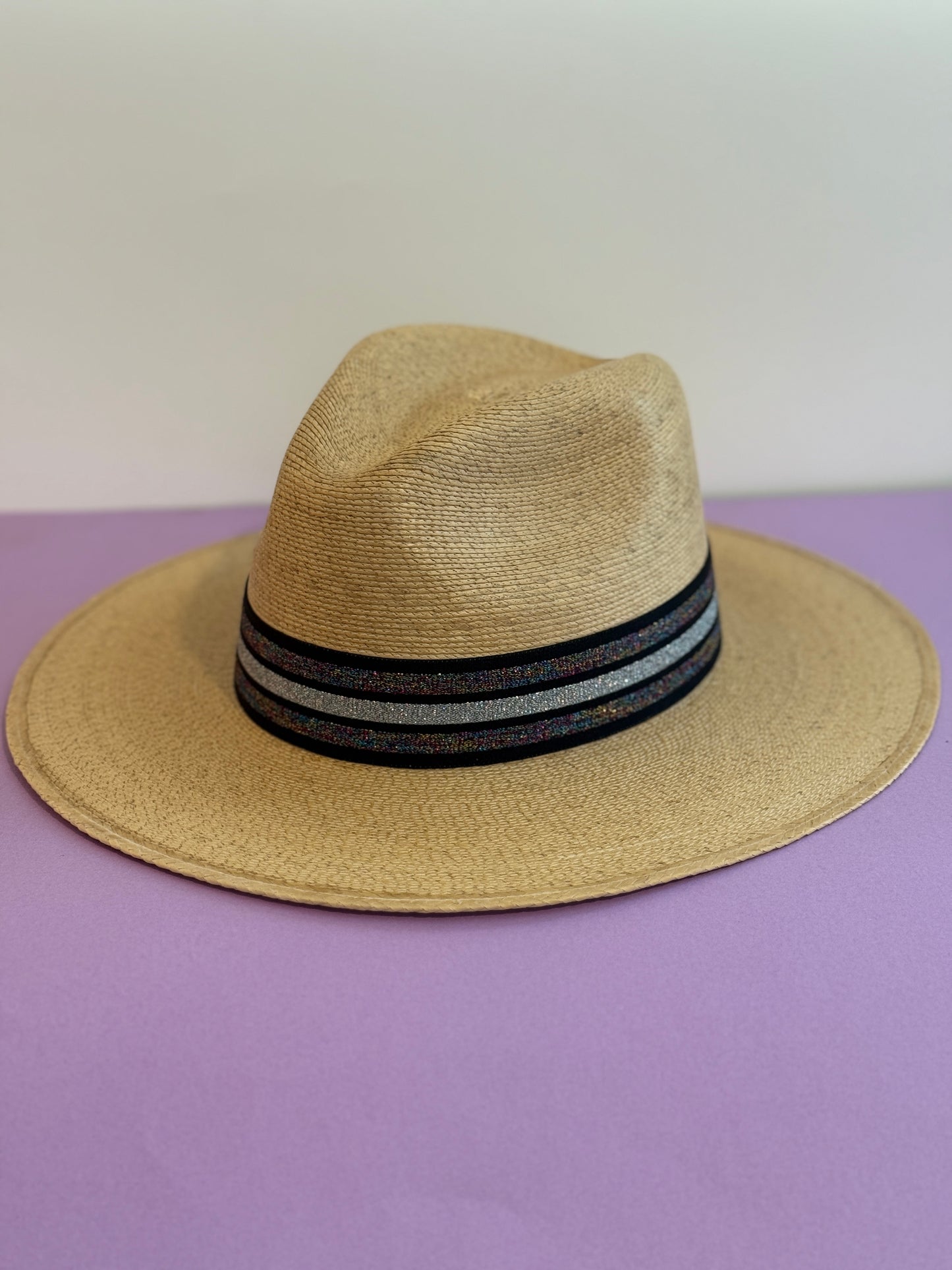 1.5” Black and Silver Glitter Hat Band