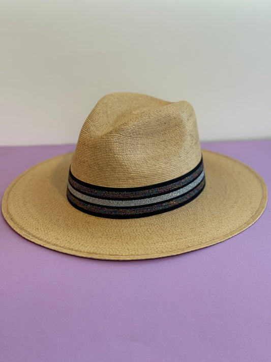 1.5” Black and Silver Glitter Hat Band