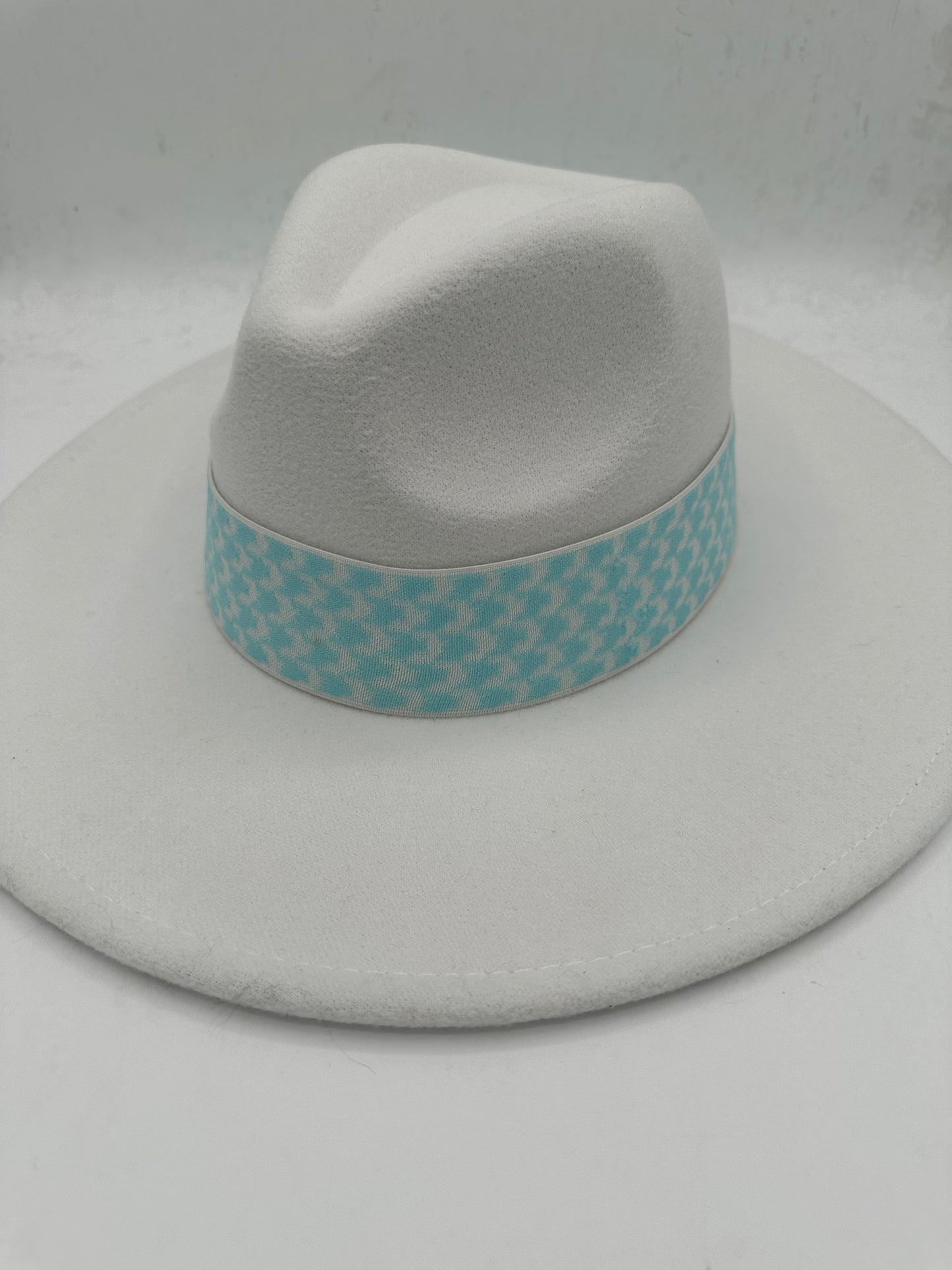 2” Aqua Houndstooth Hat Band