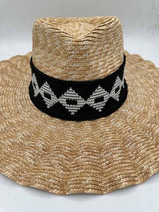 2.5” Black & White Diamond Hat Band