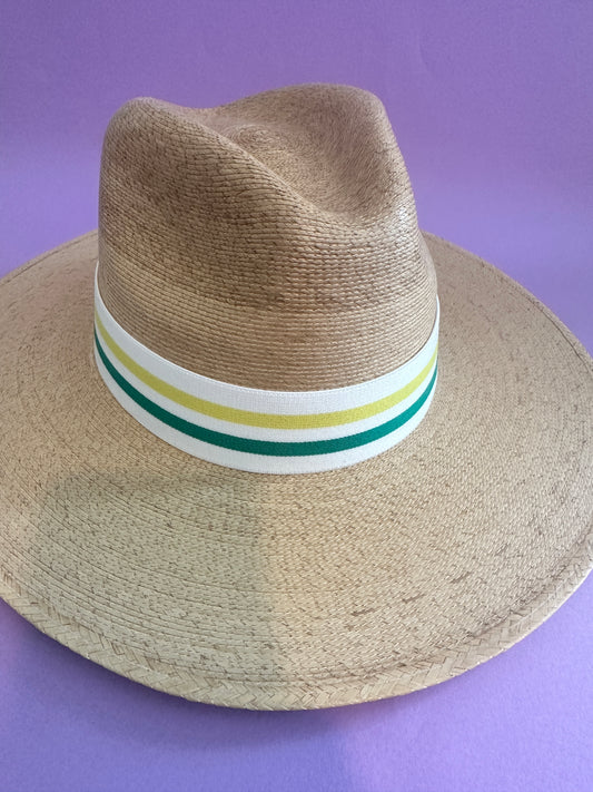 1.5” Yellow & Green Stripe Hat Band