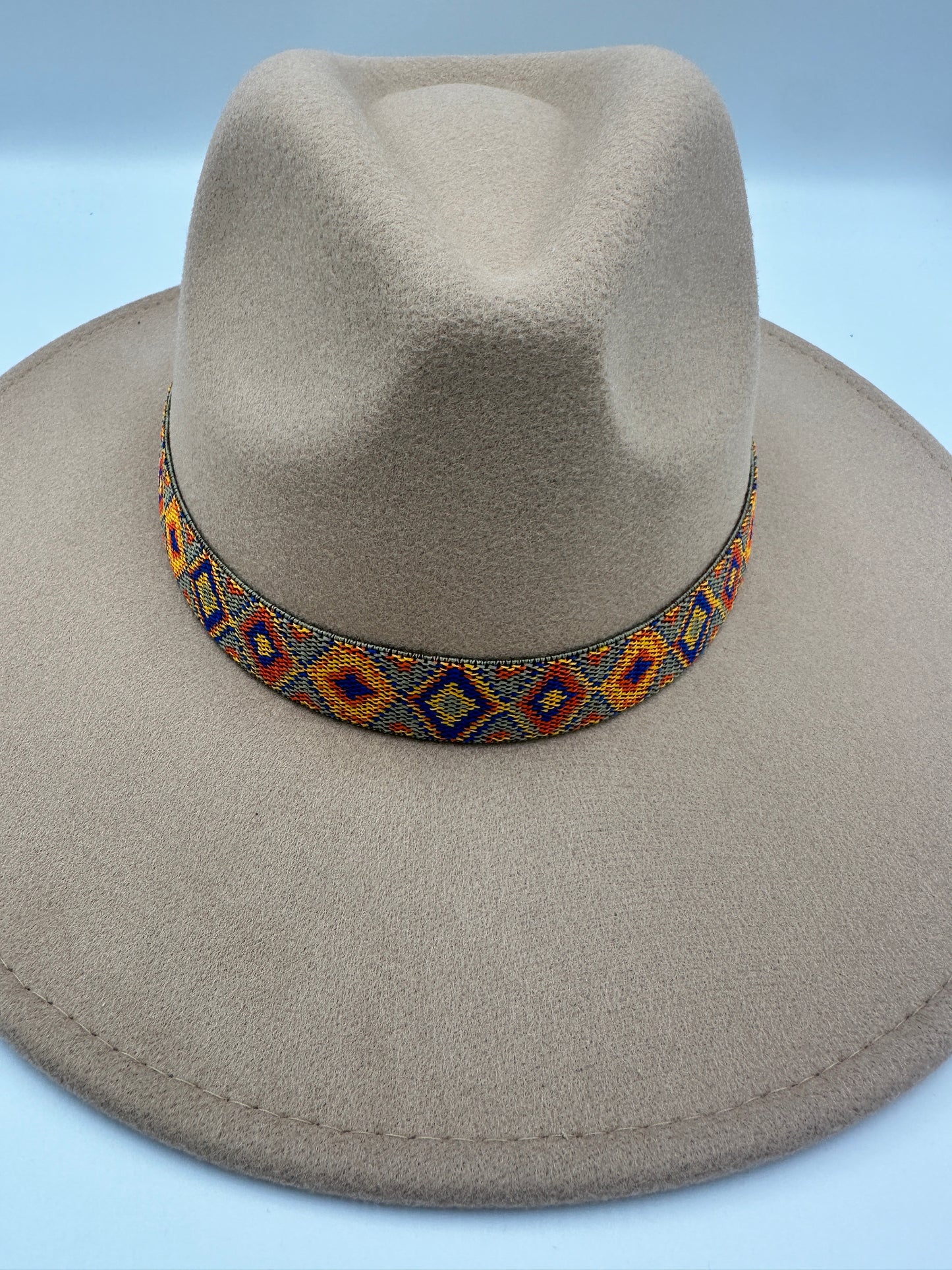 1” Orange and Blue Aztec Hat Band