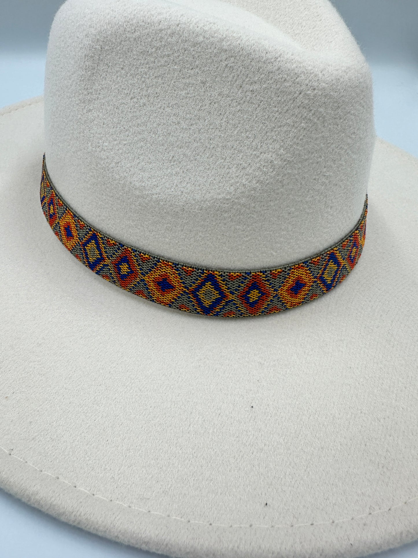 1” Orange and Blue Aztec Hat Band