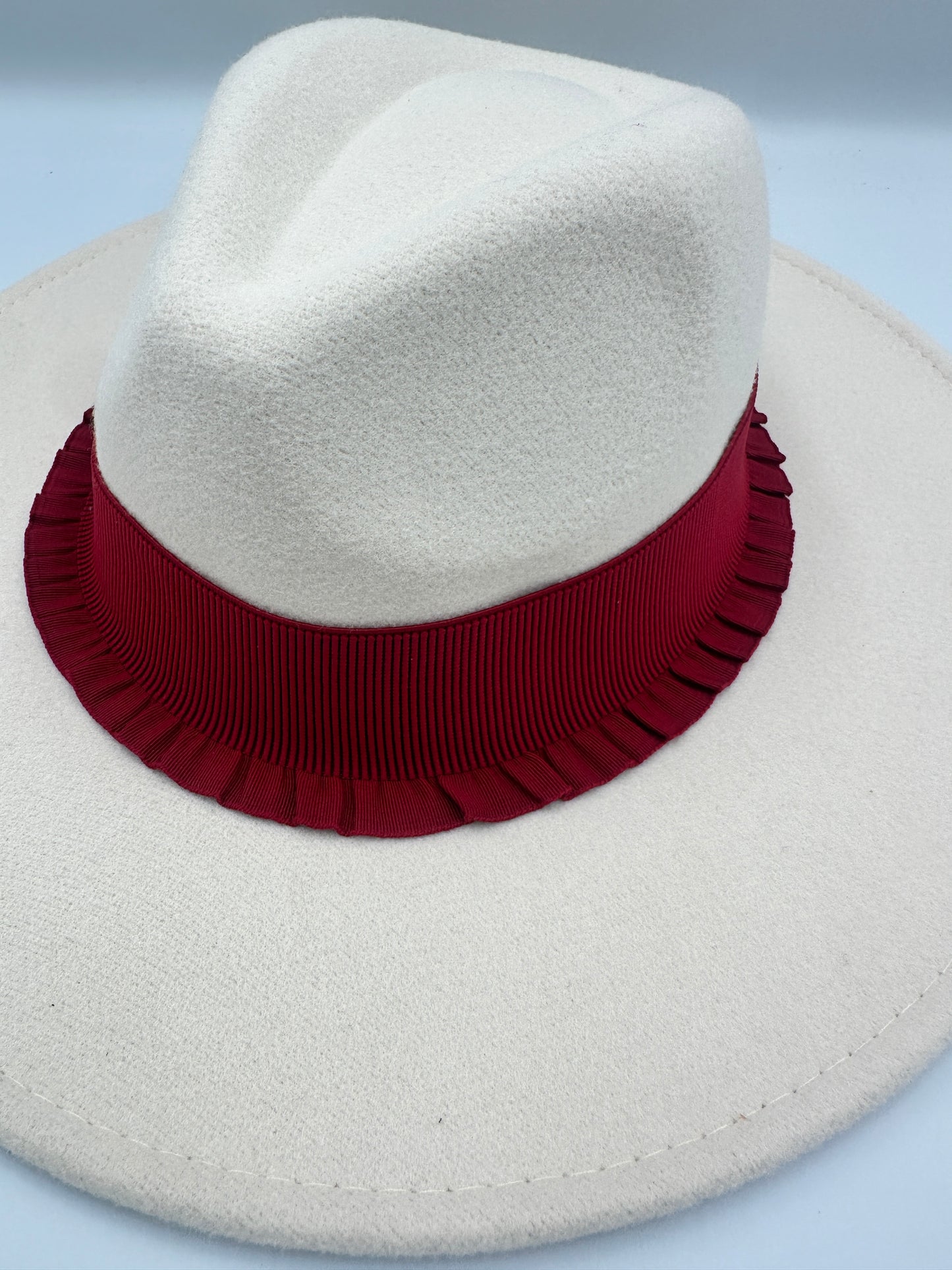 2” Wine Ruffle Hat Band