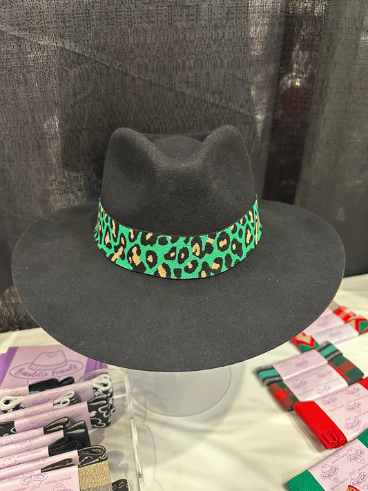 1.5” Green Leopard Hat Band