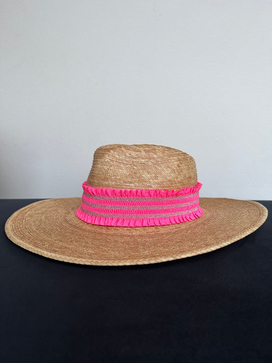 2” Hot Pink Glitter Ruffle Hat Band