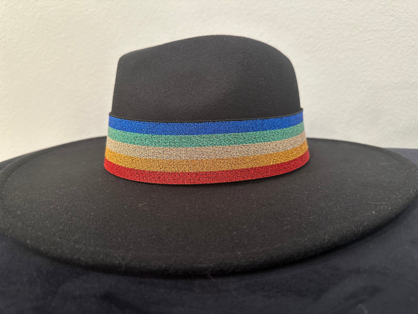 2” Red Rainbow Shimmer Hat Band