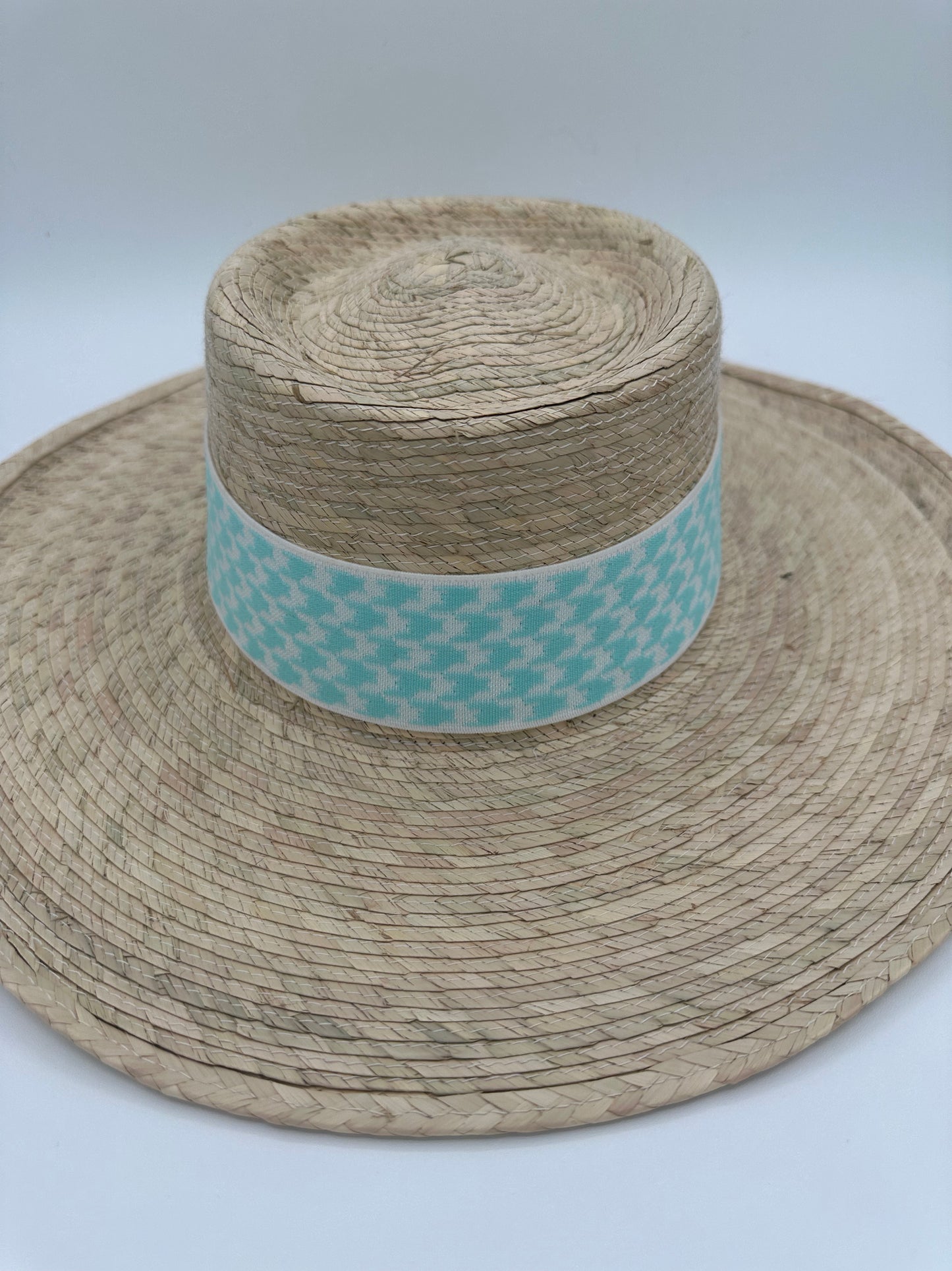 2” Aqua Houndstooth Hat Band